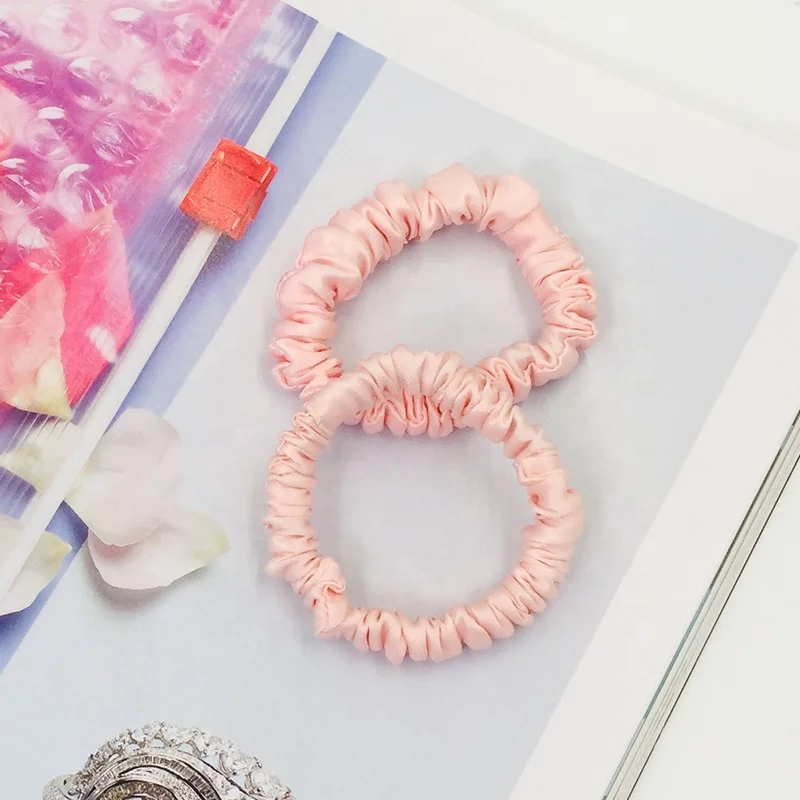 Comfortable extra large scrunchie 1 cm hair rope rubber bands big scrunchies for hair 22 momme silk hair scrunchies