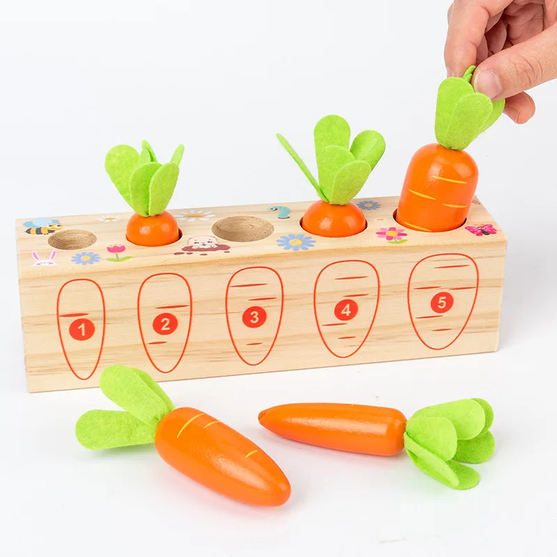 Wooden Fun Number Pulling Radish Early Education Toy