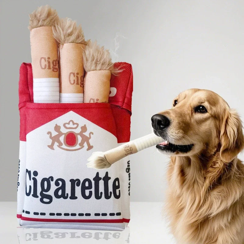 Ready to Ship Bite-Resistant Molars Plush Chew Squeaky Funny Fun Innovative Cigarette Pet Dog Toys for Dogs