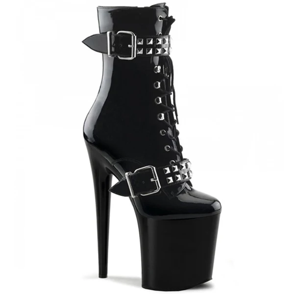 Belt Buckle Thin Heels 20cm Nightclub Ankle Boots platform buckle short boots Party Exotic Dancer Boots Stripper Heels Models