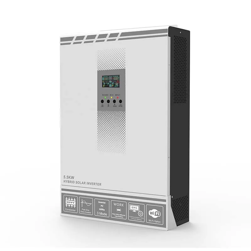 5.5kw 10.0kw 48v DC 220/230V AC pure sine wave solar inverter dual MPPT on/off grid solar hybrid inverter