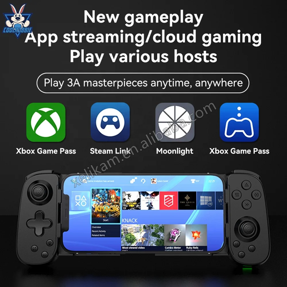 CoolRabbie D6 Phone PC Game Pad Wireless Stretching Racing Handle Joystick Mobile Gaming Controller For Pugb