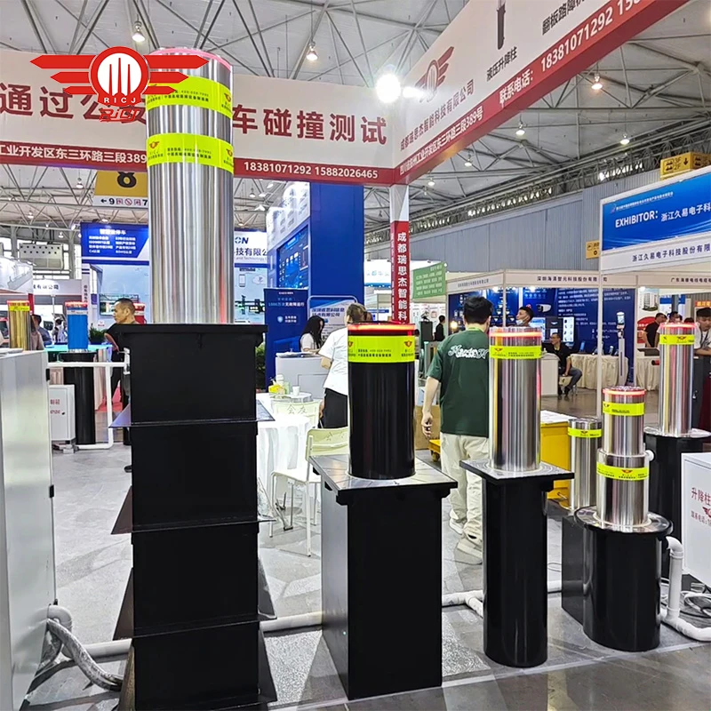 Separated Hydraulic Rising Up Steel Post Road Safety Parking Fully Automatic Retractable Split Column Bollards