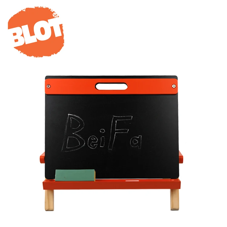 wholesale BLOT BRDC80002  Wholesale Portable Learning Folding Double Sided Magnetic Mini Tabletop Kids Easel With Chalkboard And Roller