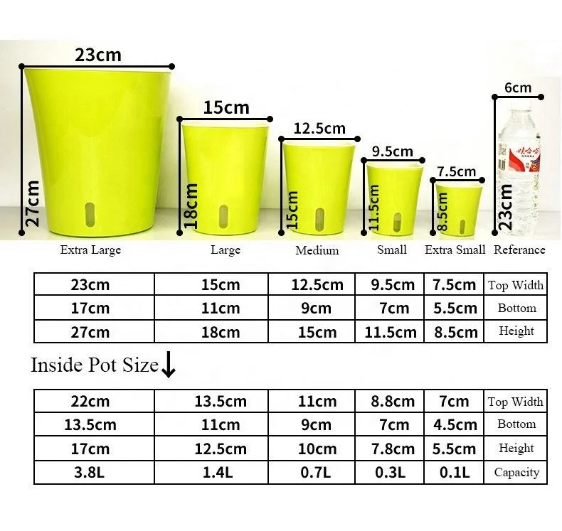 Hydroponic Automatic Water Absorption 2-layer Succulent Flower Pot Self-watering Flower Pot Hydroponic Lazy Flower Pot