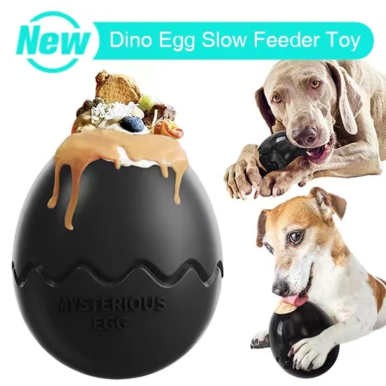 wholesale dinosaur egg ball dispenser pet toy export dog slow food dinosaur eggs dog chew toys