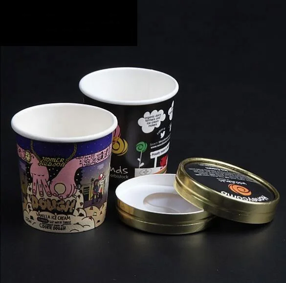 Biodegradable Eco Friendly Disposable 16 oz 500ml  Ice cream Use and Paper Material paper ice cream tub