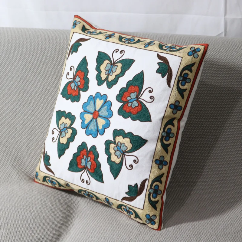 Wholesale Vintage Style Luxury Tapestry Embroidered Cushion Cover Sofa Throw Pillow Case Indian Suzani throw Hippie Bohemian
