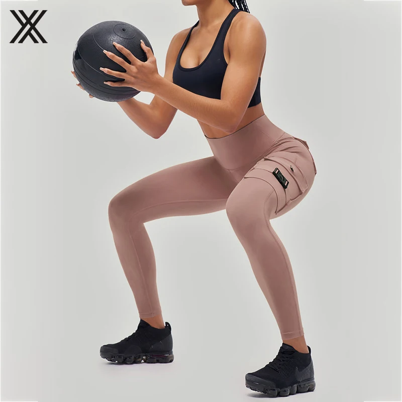 2023 New Design Custom Sportswear High Waist Cargo Fitness hot Yoga Pants Leggings with Pockets