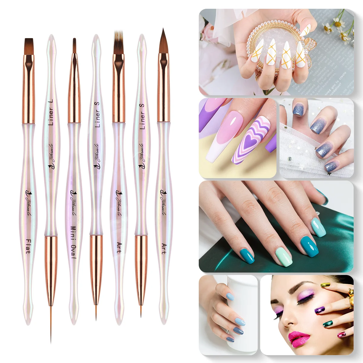2023 Newest 7pcs Nail Art Brush Liner Brush and gel UV brush With Factory Price