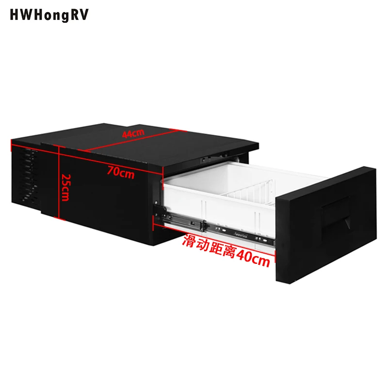 HWHongRV Drawer Style 12/24V DC Only Freezer Mode Mini Frid Refrirator for Vehicle Car Boat for Driving Travel Fishing