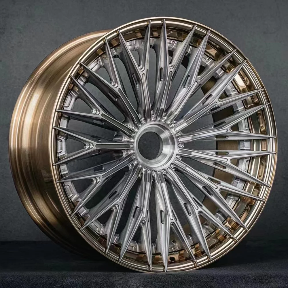 Jiangzao centerlock 2-piece design brushed polishing Car wheels 23 inch 24 inch 26 inch for LP610 LP560 LP7