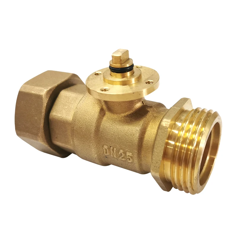 DN15 DN20 22mm Cw617n Brass Lockable Water Meter Ball Valve Right Angle Lockable