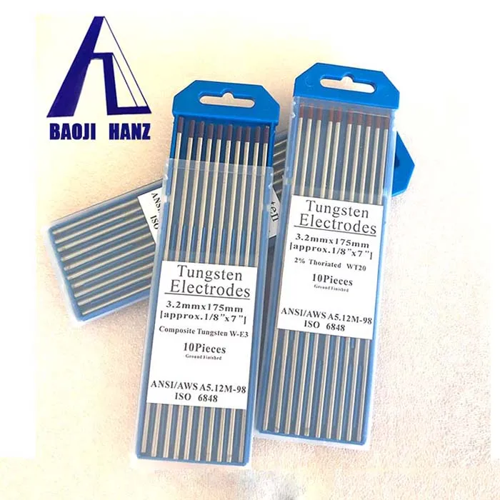 
2.4*175mm 2 percent thoriated red tungsten rod 