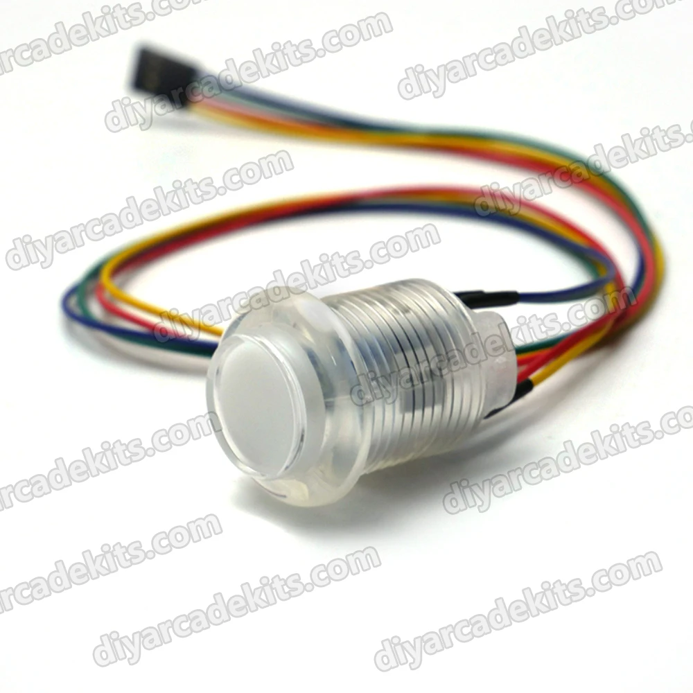 Illuminated Button Switch LED Concave Cover Button 7 Ribbon 3.3V GoldLeaf RGB Push Button Accessories for Arcade Pinball Machine