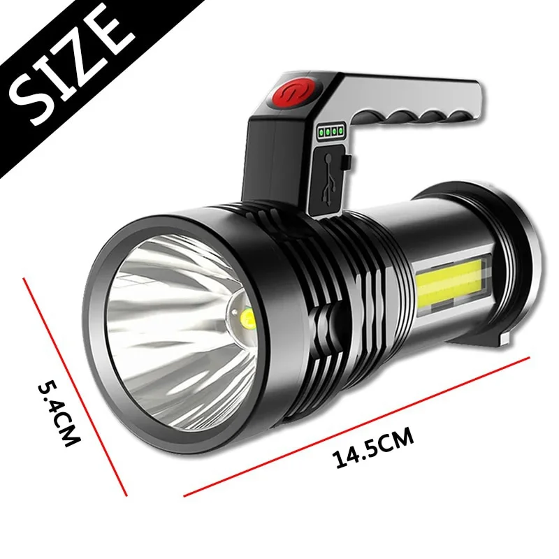 Powerful LED Flashlight Portable LED P500 Torch USB Rechargeable Searchlight Waterproof Spotlight for Fishing Light Lantern