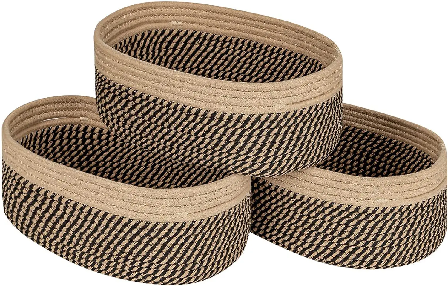 Cotton Woven Empty Gift Baskets for Storage Closet Bins for Shelves Rope Baskets Toy Organizers