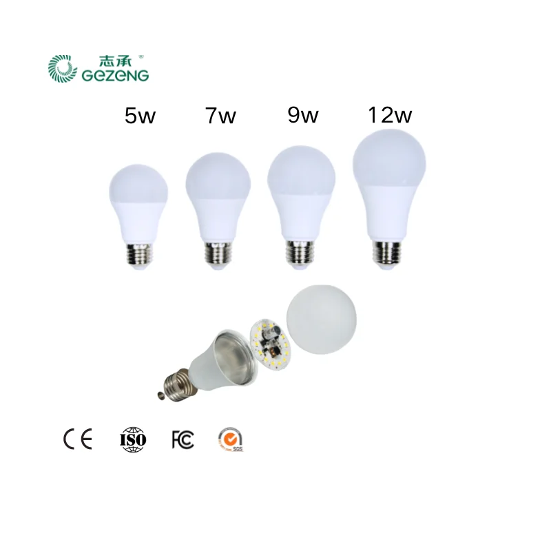 B22 E27 5W 7W 9W 12W A60 LED Light Bulb SKD Parts with Raw Material ROHS Certified for Home Lighting MR16 Type