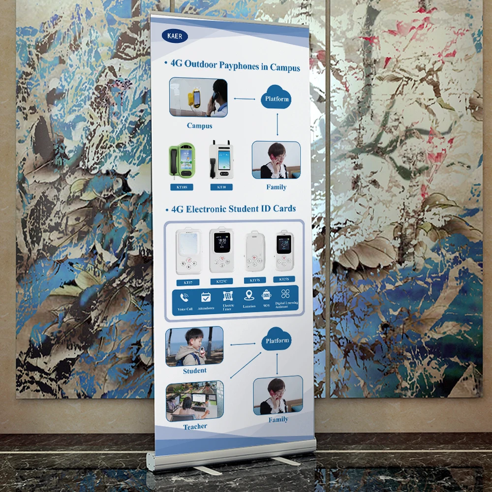 Deluxe Portable Aluminum Roll-Up Promotional Banner Stand Retractable Advertising Display Standee for Trade Shows & Promotions