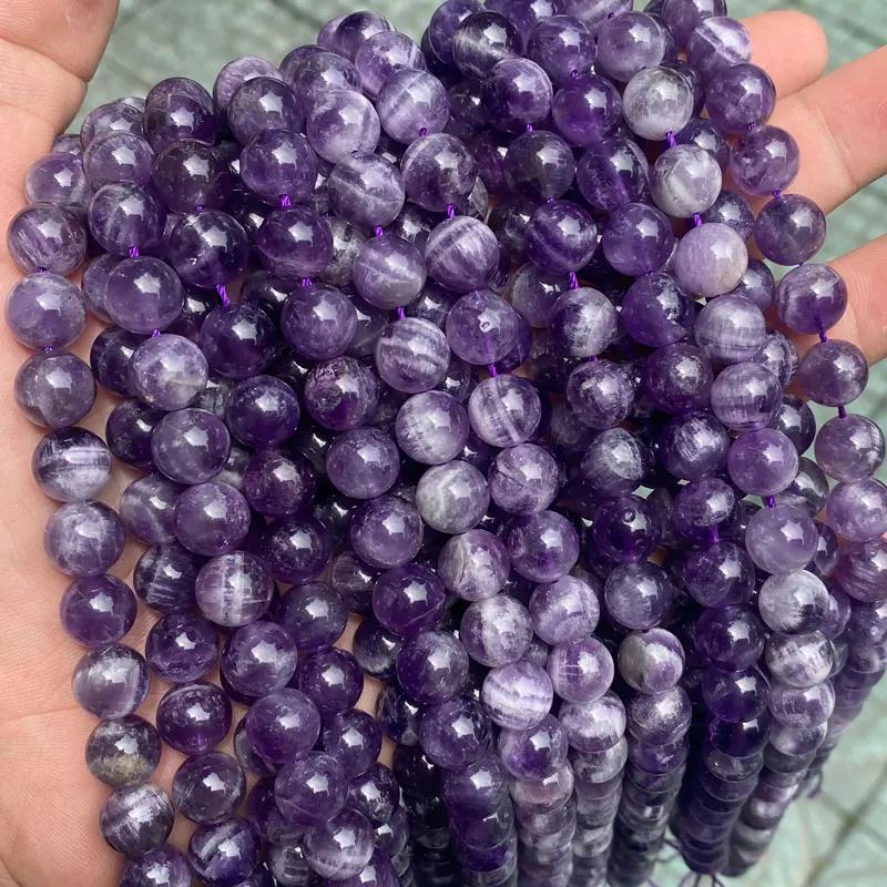 High Quality Natural Stone Beads Dream Purple Amethyst Beads Round Loose Gemstone Beads For DIY Amethyst Stone Bracelet