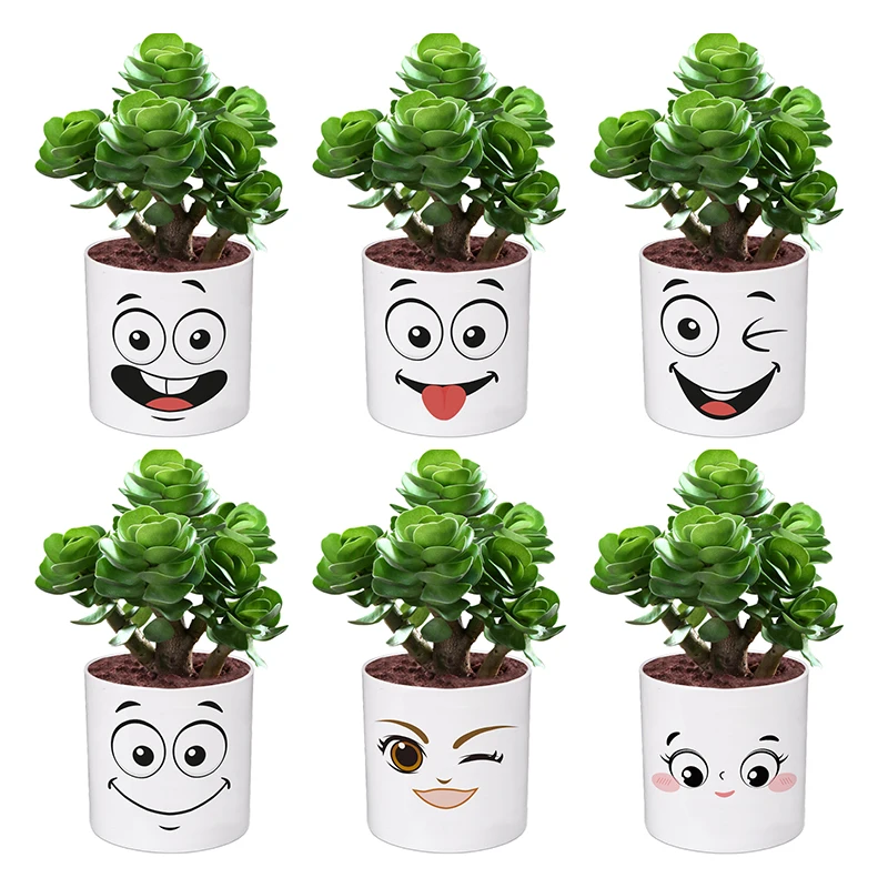Yicai Artificial Custom For Planter Personalized Designer Flower Pots Emoji Smile