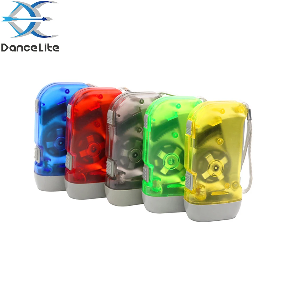 OEM 3LED Hand Crank Flashlight Handheld Pressing Power Wind Up Flashlights Torch Light For Dynamo Emergency