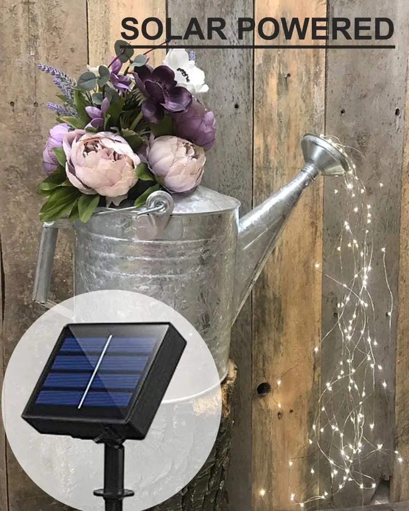 Рождественское украшение светодиодные гирлянды 8 функций 10 м 100 led медный провод сказочный свет Солнечная светодиодная гирлянда