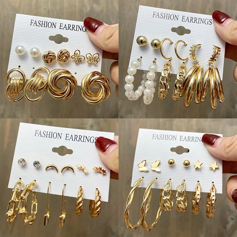 Markdown sale diamond hoop cd mushroom earrings xuping bow louuuuuuis vuittttttton earrings butterfly cross moon earrings