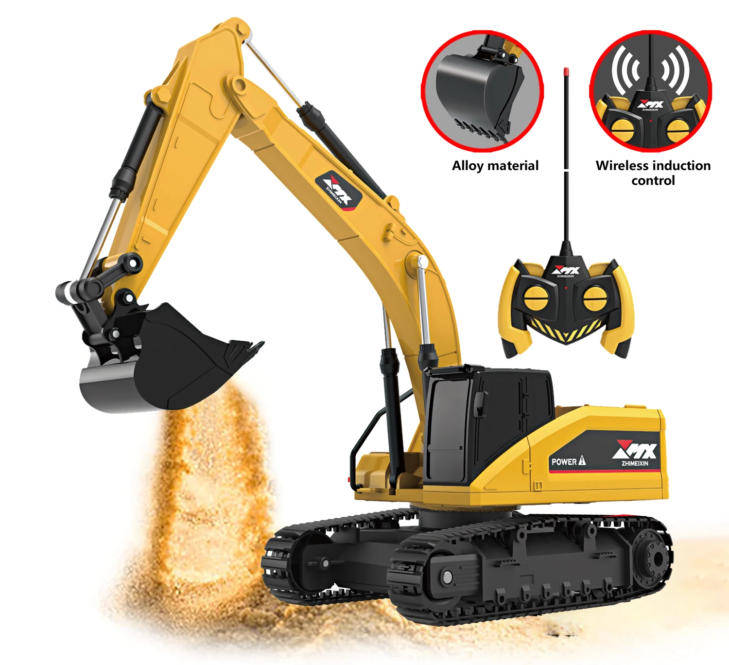 RC Excavator Construction Tractor Vehicle Rechargeable Engineering Digger Truck Remote Control Toy Car Best Gift for kids boys
