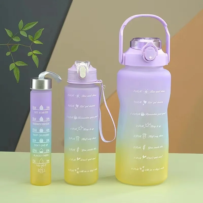2023 Trending Product 2L Motivational BPA Free Plastic Water Bottle With Times To Drink For Outdoor Sports