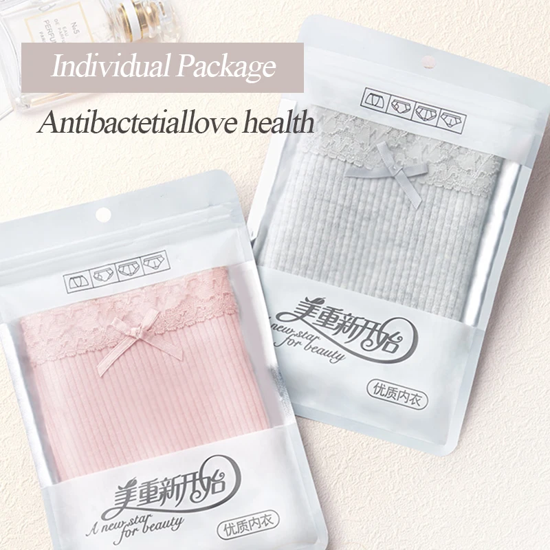 New Women cotton Striped  lace Panties Skin-friendly Underwear Sexy Mid-Rise Panties for women