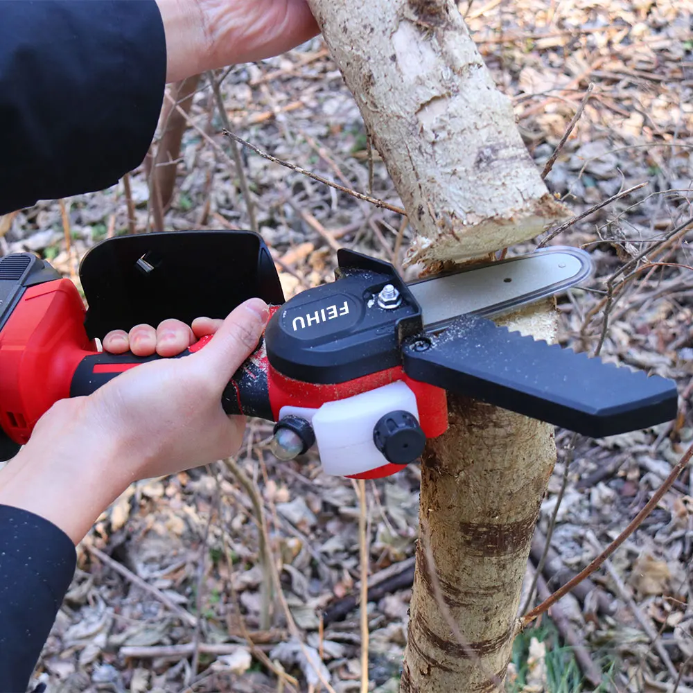 4 Inch Cordless Power Chainsaw Saws Portable Electric Chainsaw Pruning Shears Chainsaw for Courtyard Tree Branch Wood Cutting