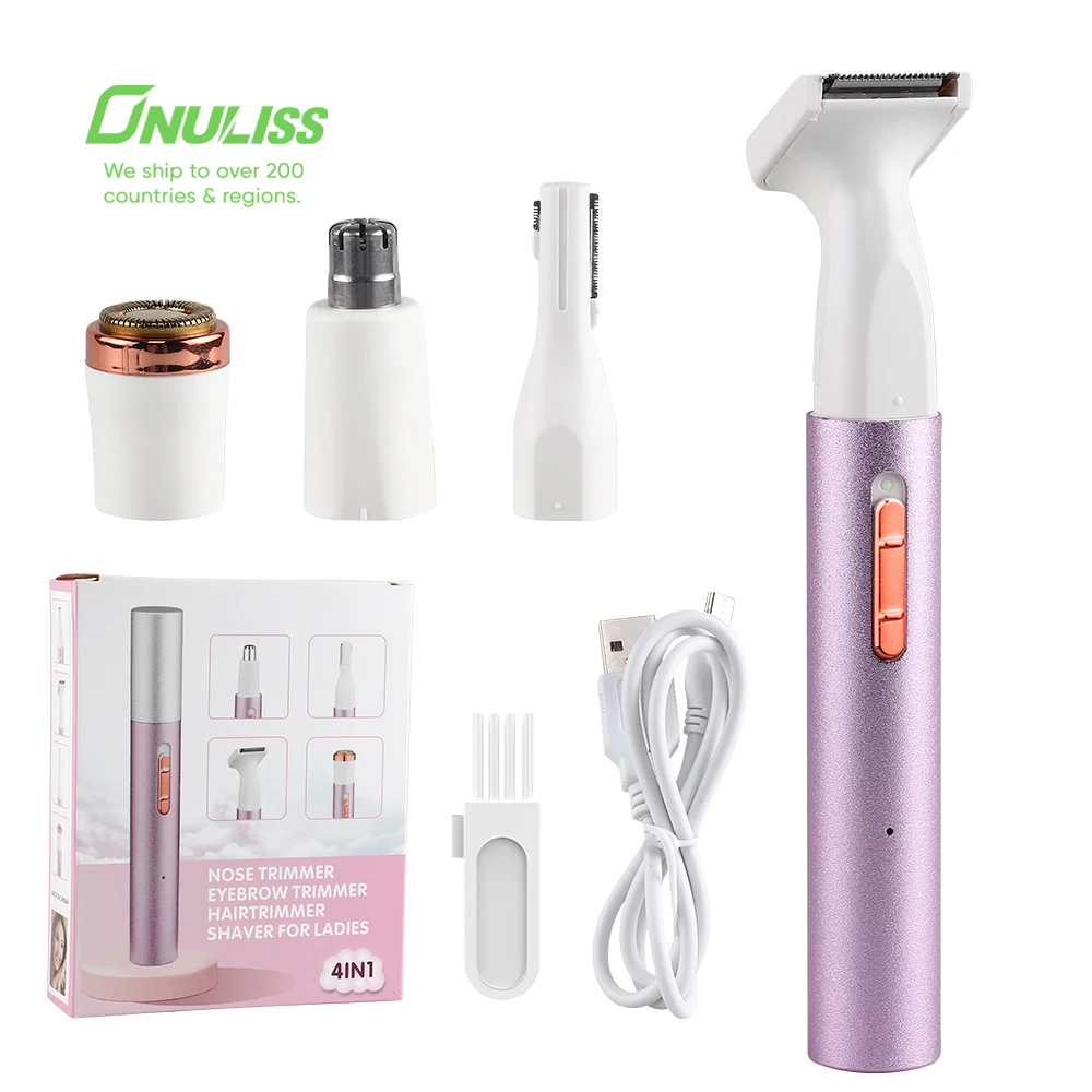 4 in 1 Electric Lady Shaver Hair Remover for Face Body Bikini Hair Removal Epilator for Women