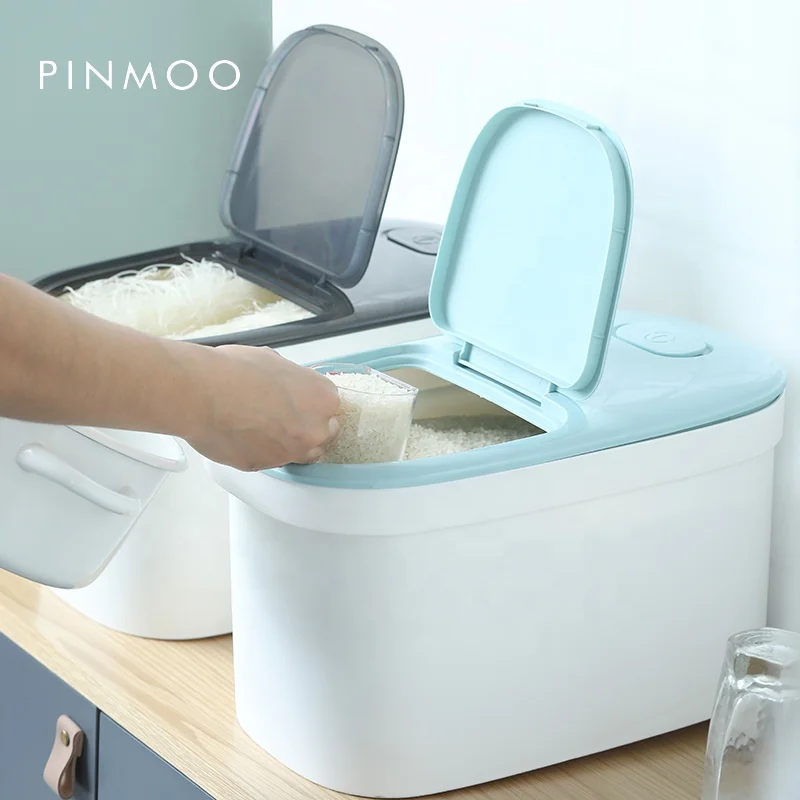 Pinmoo New Design Home Use PP Material Stocked Food Grade Plastic Storage Container Rice Bucket