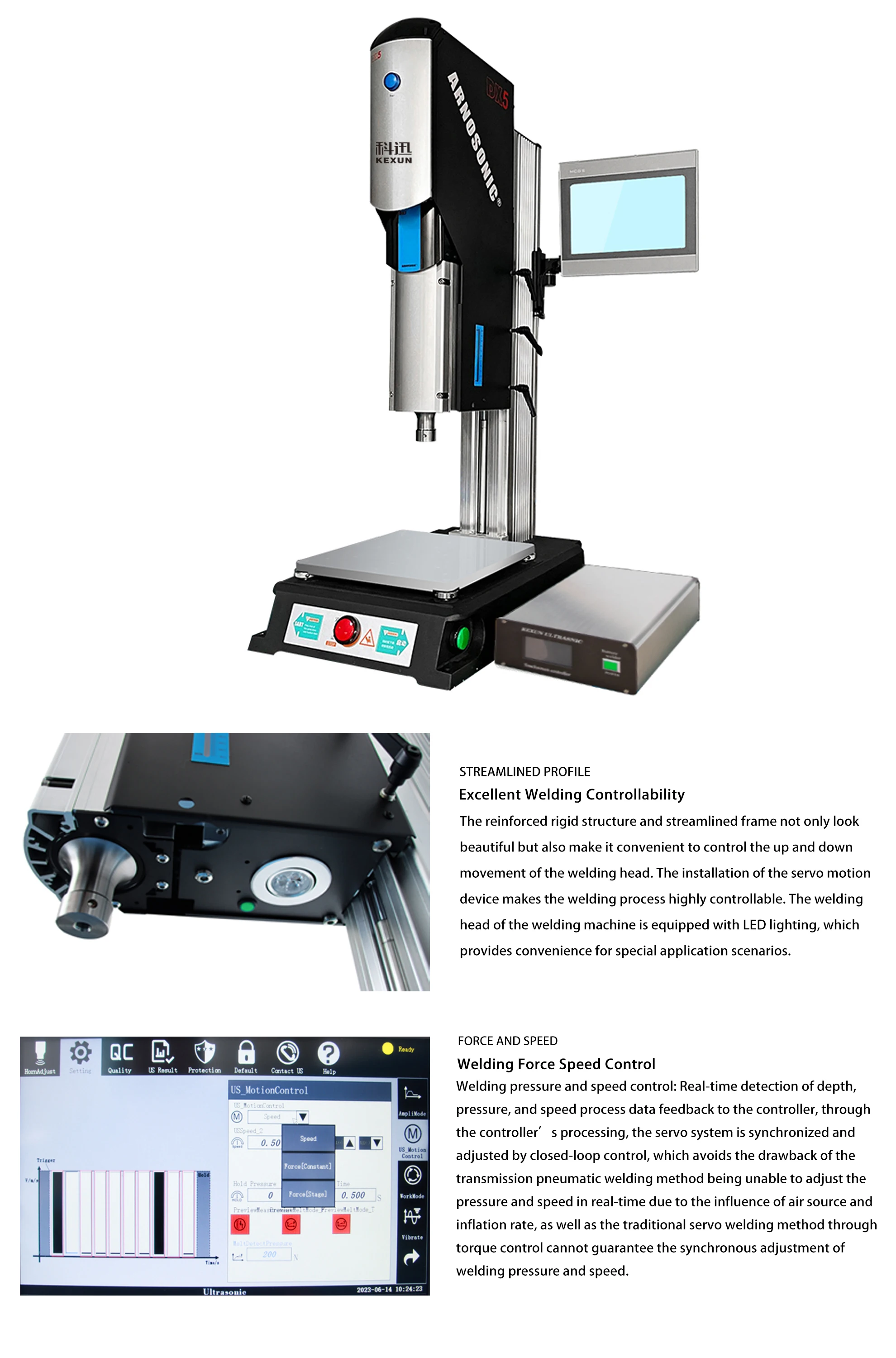 Ultrasonic metal welding machine is used in automotive parts, plastic toys, home appliances spot welding machine