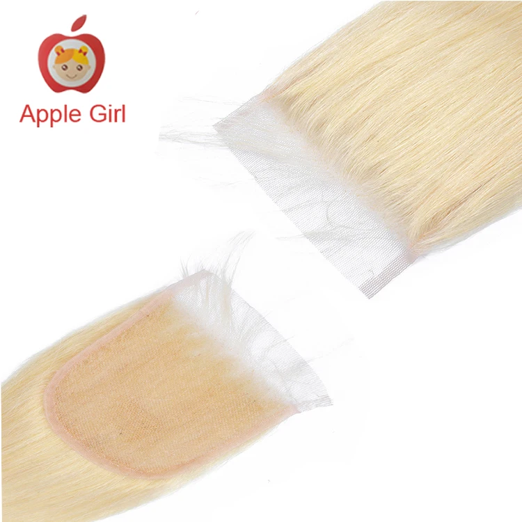 Honey Blonde Bundles With Closure Brazilian Remy Straight Human Hair Cuticle Aligned Hair 613 Bundles With Closure