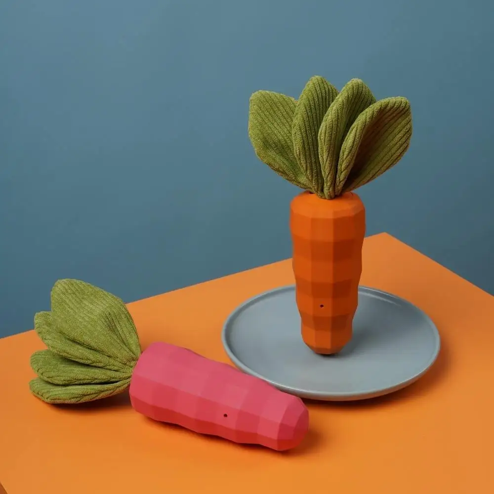 Custom Rubber Dog Toys Chew Toy Carrot Soft Ball Lick Pet Strawberry Shape 6 5 Cm Eco Friendly  For Dogs