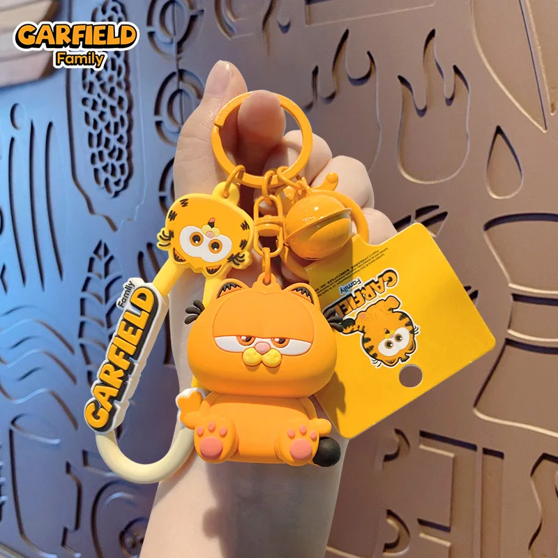 Garfield Doll Keychain Cute Anime Figure Cartoon Animal Toy Pvc Keychain Car Key Backpack Decor Pendant Key Ring Couple Gifts