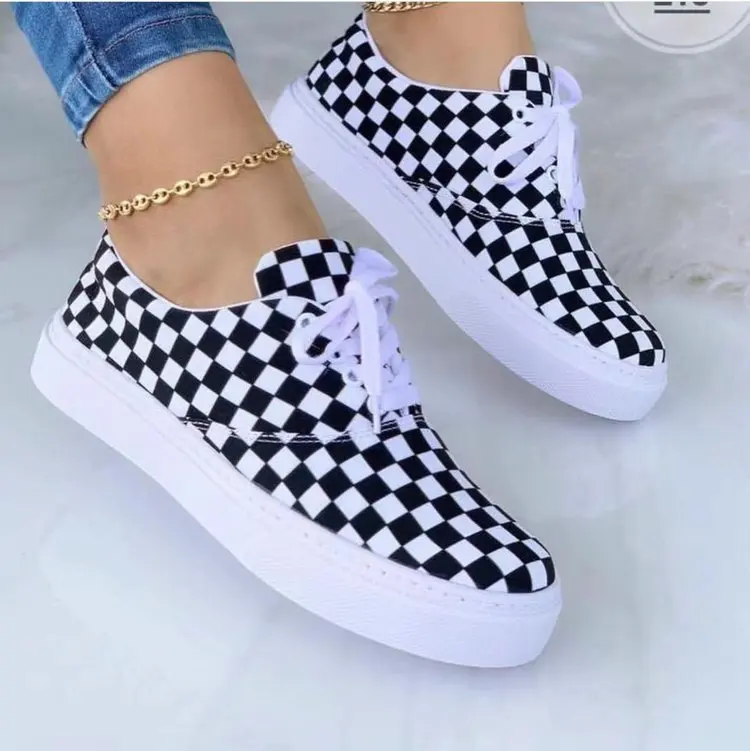 Summer Fashion Lace Up Sneaker Shoe Womens Canvas Casual Women Shoe 2022 Comfortable Walking Canvas Shoes