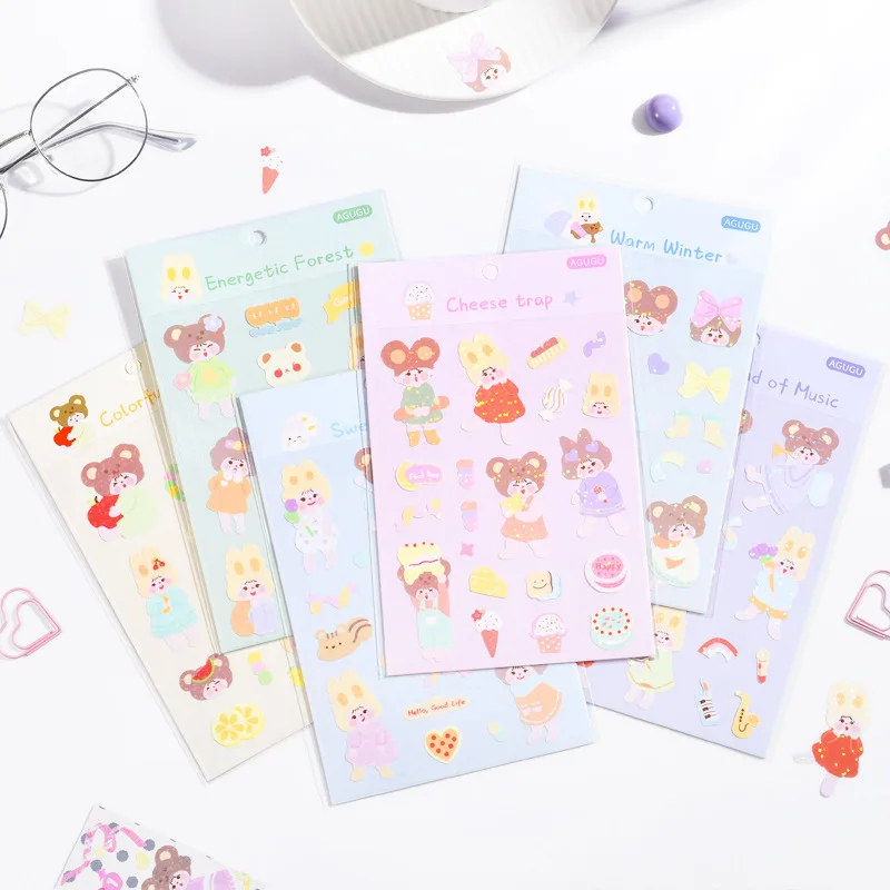 Korean Ins Sweet Cartoon Sticker Fashion Decoration Sticker Diary Fun Sticker