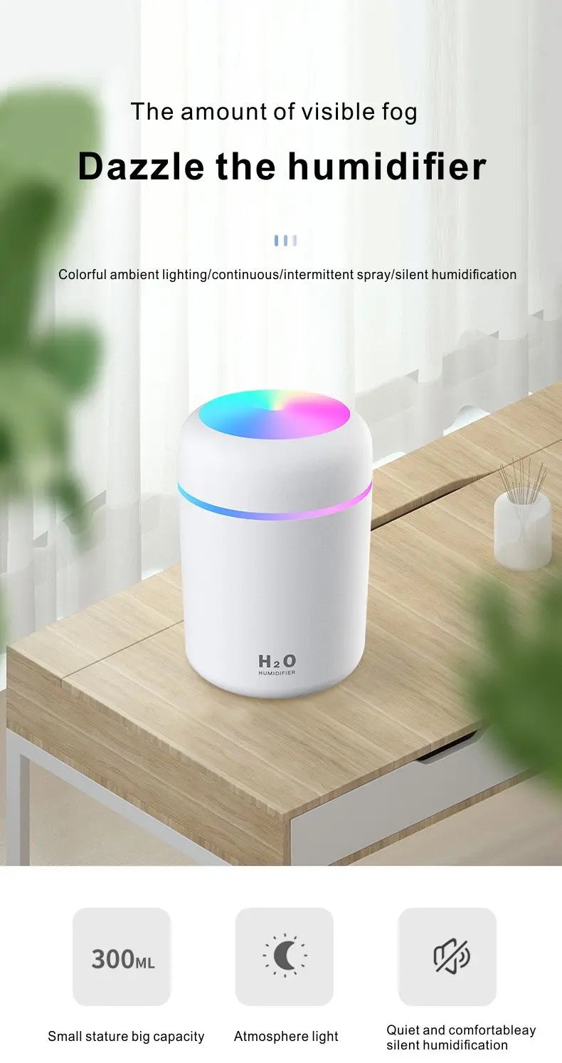 2022 New Product Room Humidifiers USB Rechargeable Air Purifier Humidifier Mute Personal Humidifier