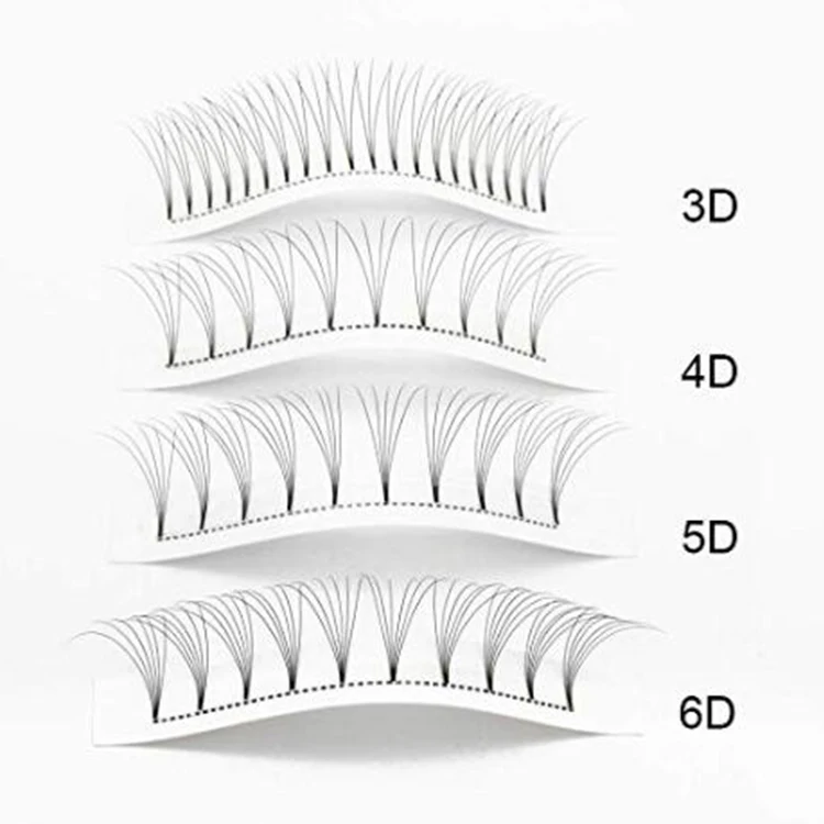 7MM-20MM Volume Lash Extensions 2D 3D 4D 5D 6D   Short Stem Premade Volume Fans