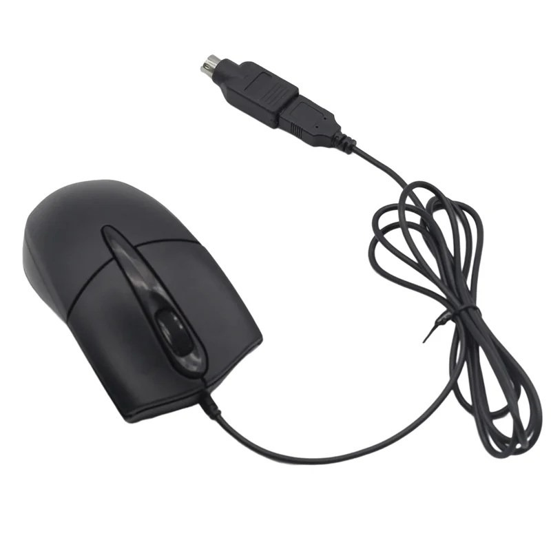 Wired PS2 Optical 3 Button Mouse with 1000 DPI and Illuminated Wheel, Black