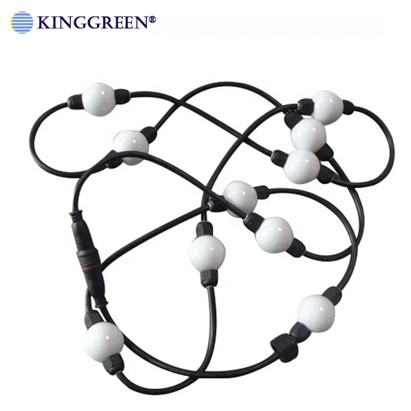 WS2811 6LEDs 3535 DC24V 3D effects 360 degree addressable pixel led ball light string 10pcs/string waterproof IP68