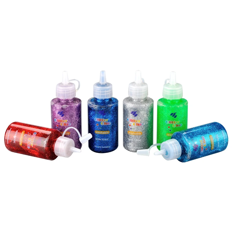 
Factory wholesale price high quality multicolor bright glitter glue for school office 