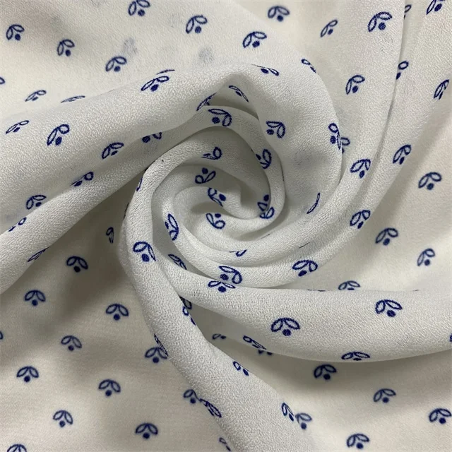 
100% polyester reactive printing 75D high twist moss crepe woven fabric 