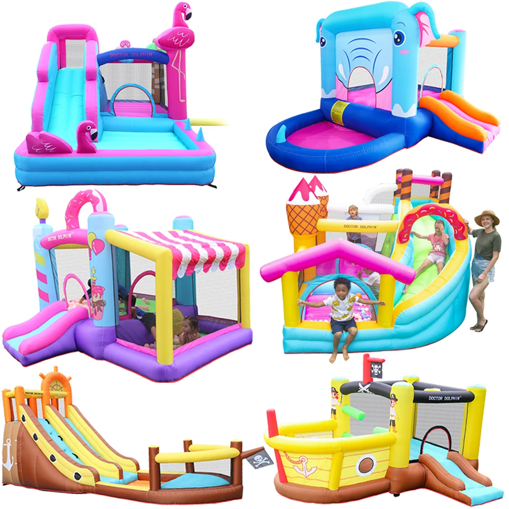 Doctor Dolphin Children Commercial Kids Slide Inflatable Jumping Bounce House Bouncing Castles Inflatable Bouncy Castle