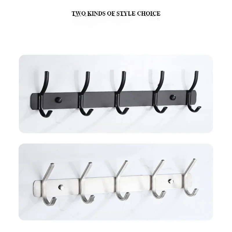 Wholesale Stainless Steel  Hangers Rack Metal Ceiling Coat Rack 5Hooks Wall Mounted Rack For Home Kitchen Organization