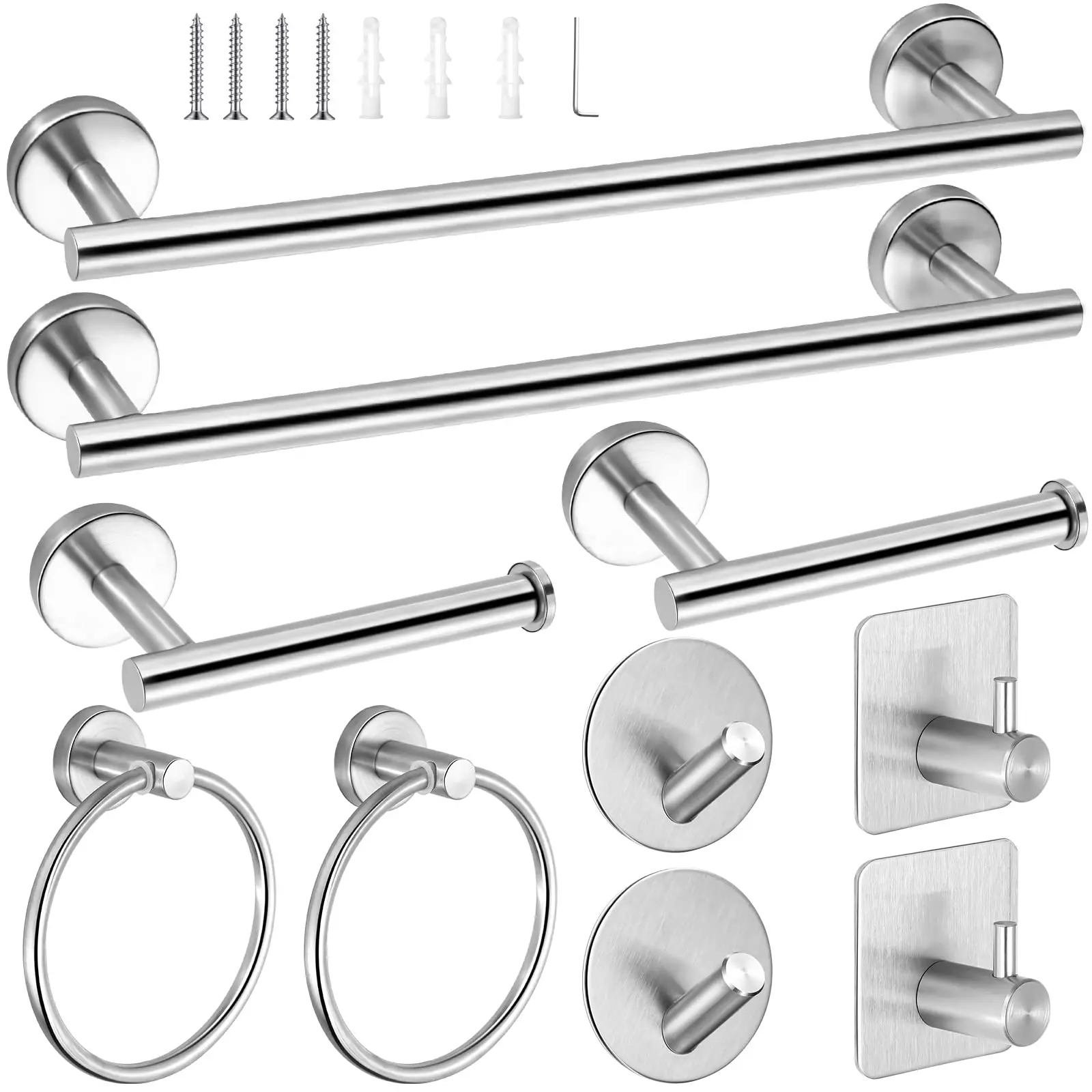 Sondoly Heavy-Duty Stainless Steel Wall Mount Kitchen and Bath Towel Holder Hangers for Clothing Storage