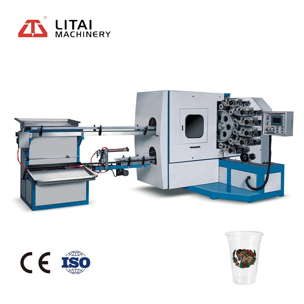 Automatic multi color high quality offset printing machine low prices cup plastic digital milk tea cup printing machine